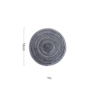 6pcs Round Table Mat Woven Ramie Placemats Anti Slip Dining Table Mats Non-Slip Tableware Bowl Pads Kitchen Drink Cup Coasters