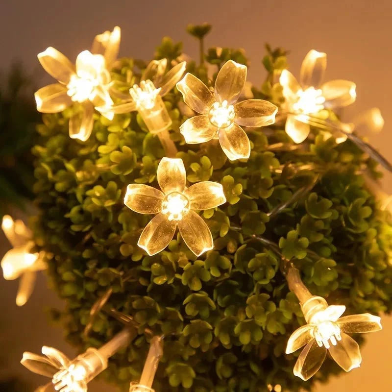 Shada 1.5-10m Lights LED String Fairy Lights Crystal Cherry Blossom Flower Garland For Indoor Wedding Festival Christmas Party Decors