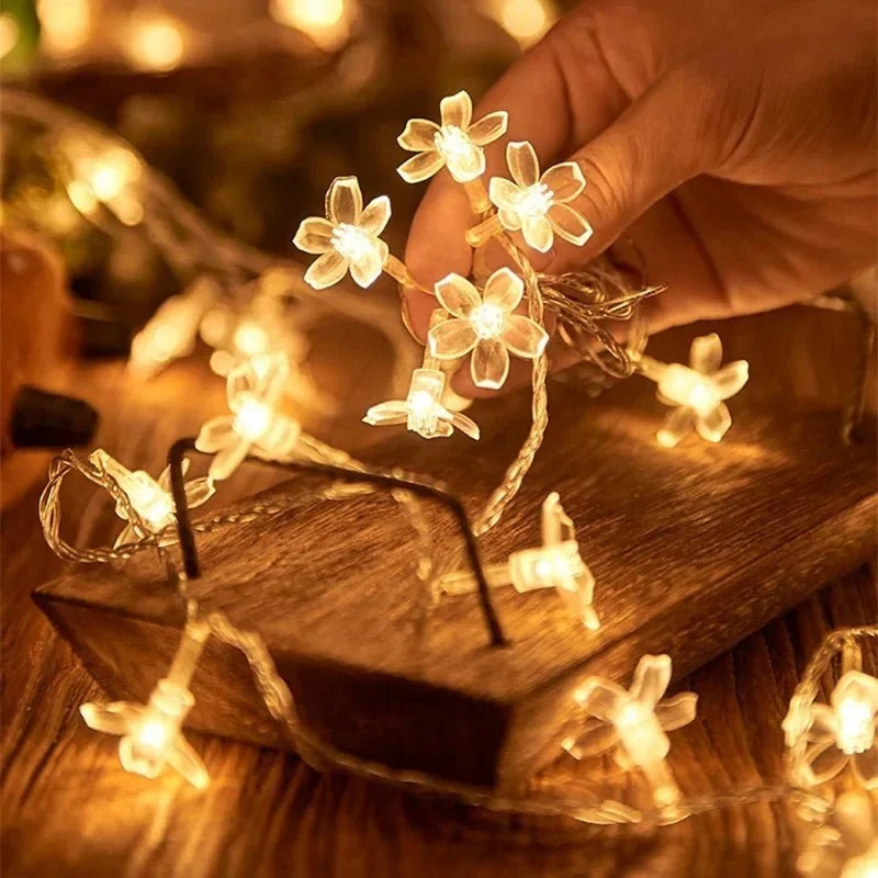 Shada 1.5-10m Lights LED String Fairy Lights Crystal Cherry Blossom Flower Garland For Indoor Wedding Festival Christmas Party Decors