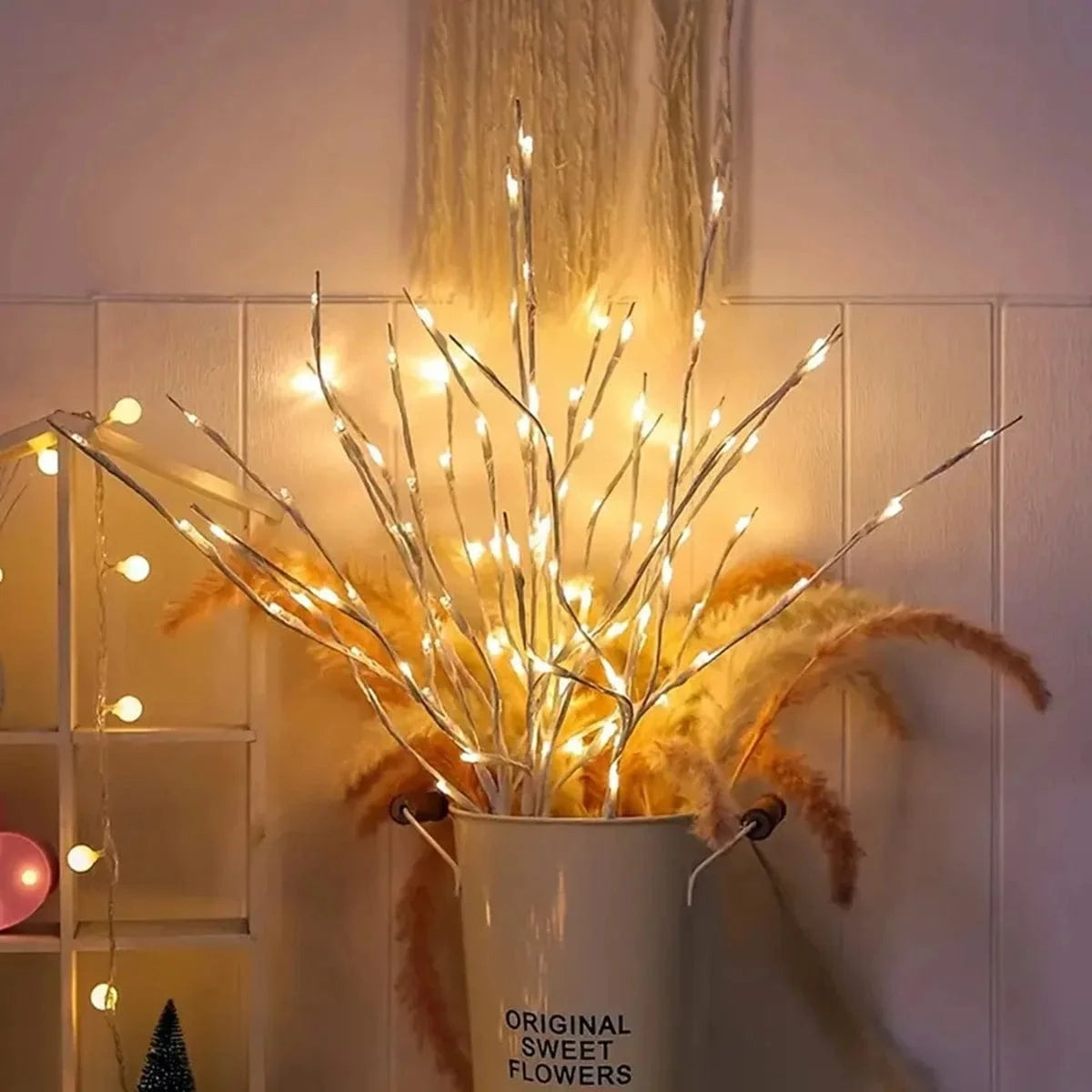 Shada 1 PC White Birch Branch LED Fairy Lights - Battery Operated Warm White for Christmas Wedding Decor