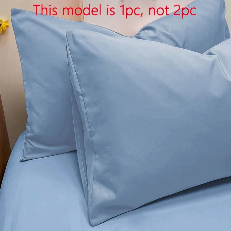 Shada 1 Piece Of Matte Solid Color Pillowcase, Bedroom Pocket Sealed Soft Pillowcase, Bedding