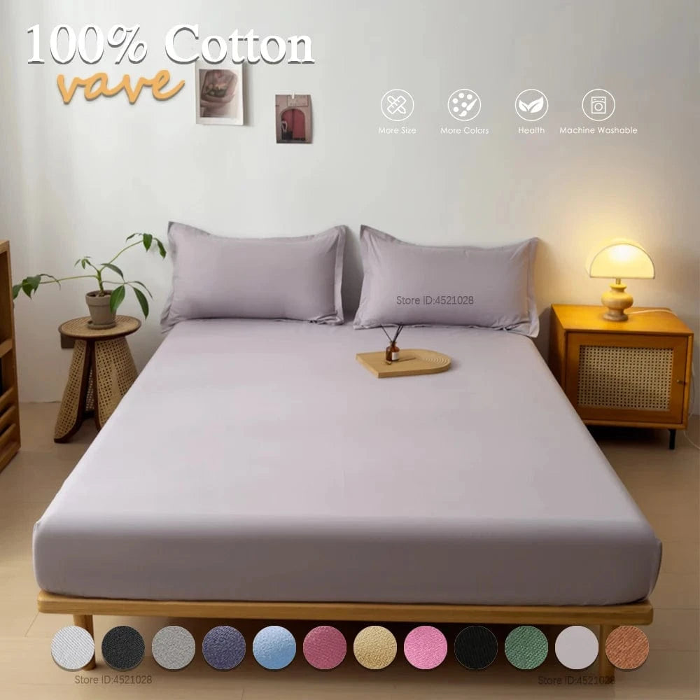 Shada 100% Cotton Fitted Sheets | Deep Pocket All Sizes | Mattress Protector