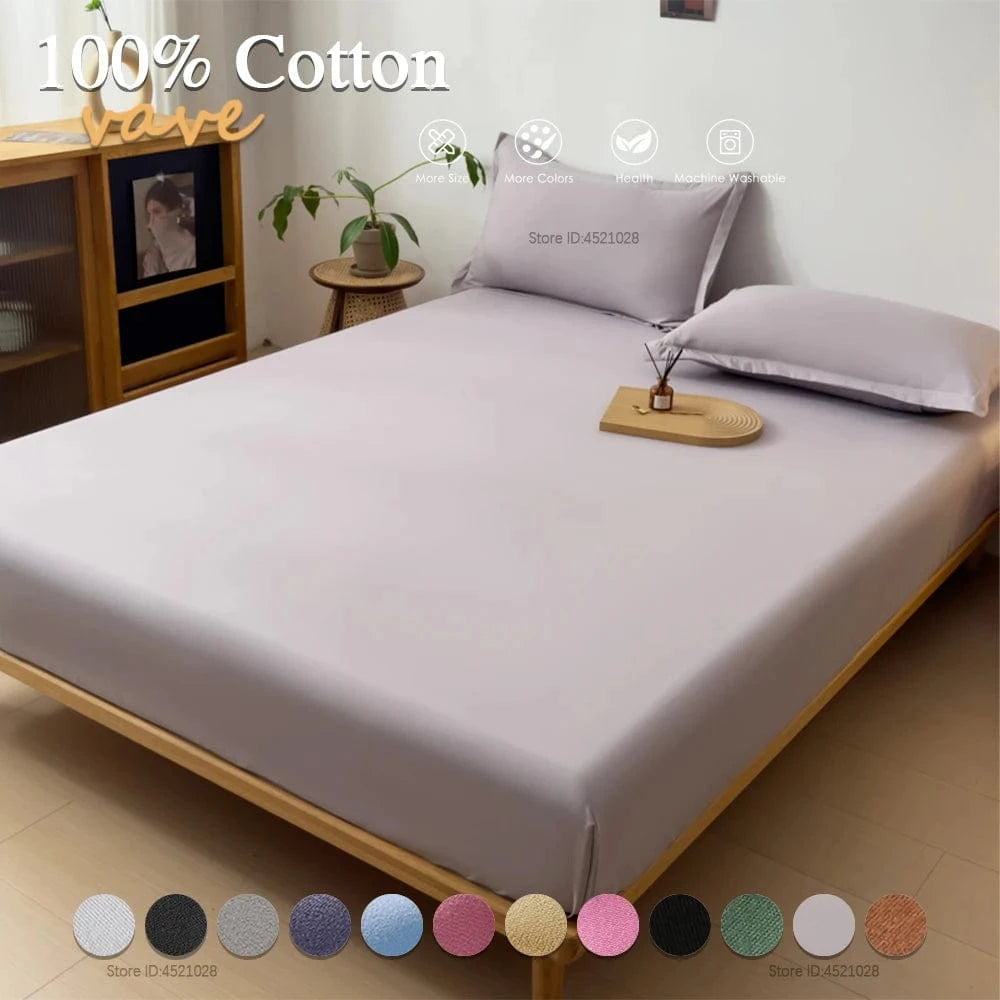 Shada 100% Cotton Fitted Sheets | Deep Pocket All Sizes | Mattress Protector