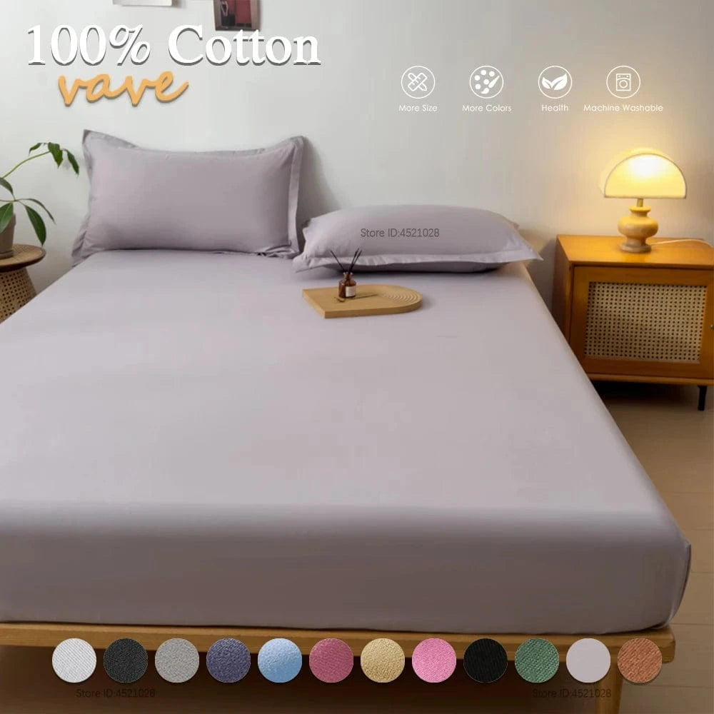 Shada 100% Cotton Fitted Sheets | Deep Pocket All Sizes | Mattress Protector