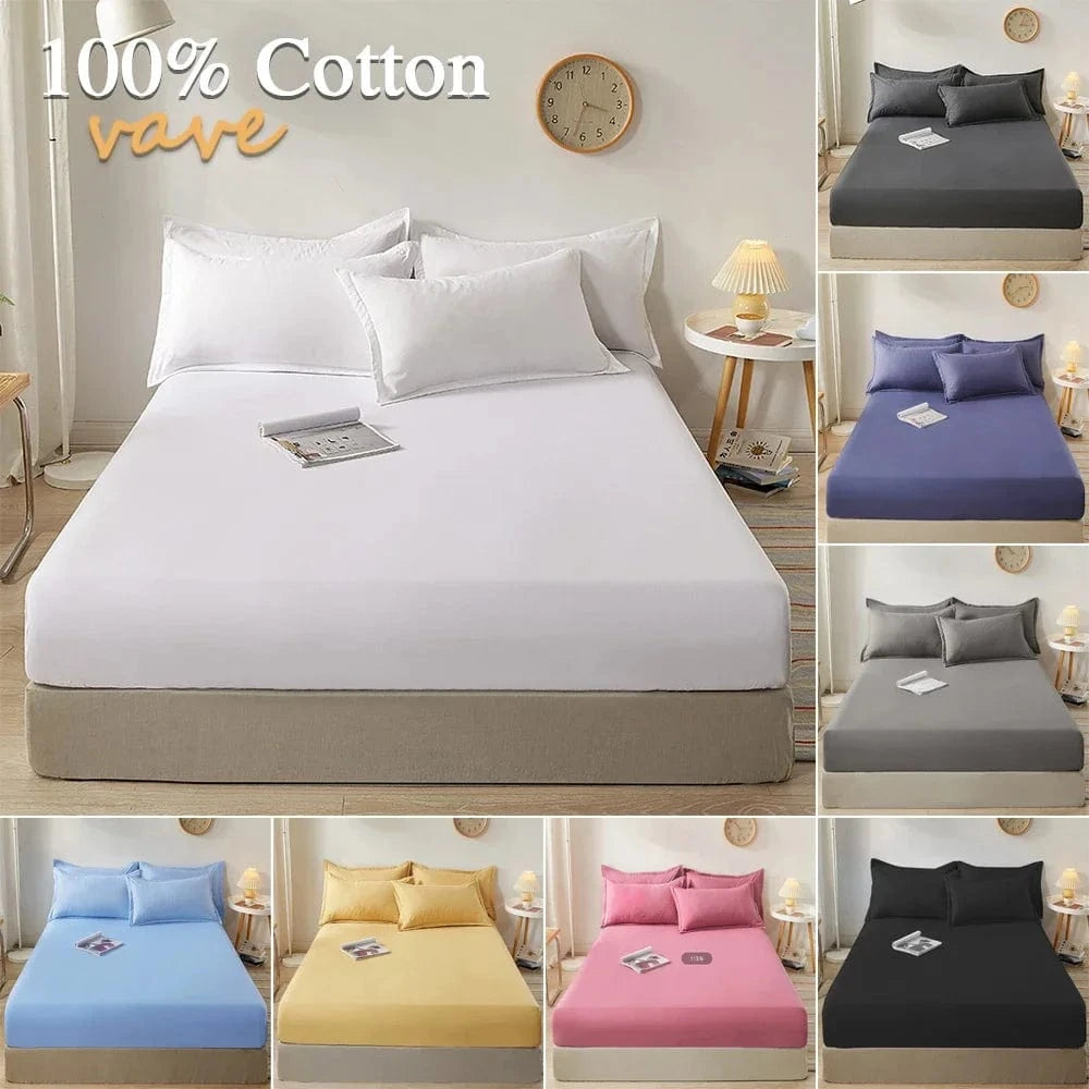 Shada 100% Cotton Fitted Sheets | Deep Pocket All Sizes | Mattress Protector