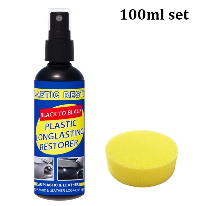 Shada 100ml Plastic Restorer Back To Black Gloss - Auto Polish & Repair Coating for Leather and Upholstery