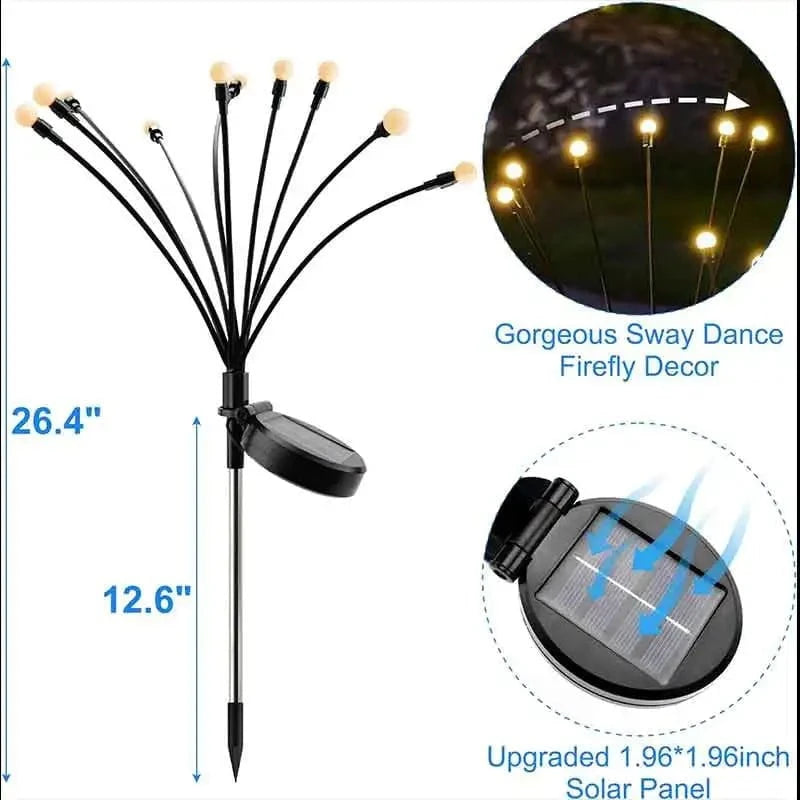 Shada 10L / 0-5W Garden Lights-New Upgraded Solar Powered Firefly Lights Outdoor Waterproof Vibran Garden Lights for Decorationi