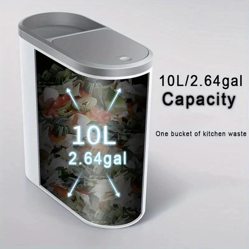Shada 1pc 10L Bathroom Trash Can, Household Creative Gap Waste Bin, Press Type Garbage Can with Lid, Simple Paper Basket Kitchen Trash Can