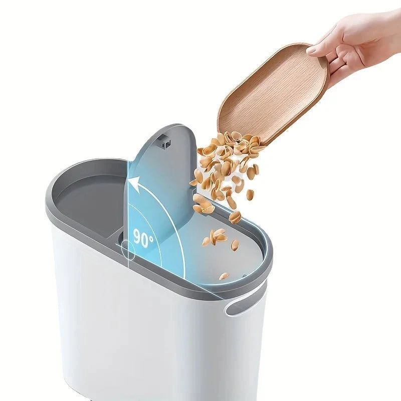 Shada 1pc 10L Bathroom Trash Can, Household Creative Gap Waste Bin, Press Type Garbage Can with Lid, Simple Paper Basket Kitchen Trash Can
