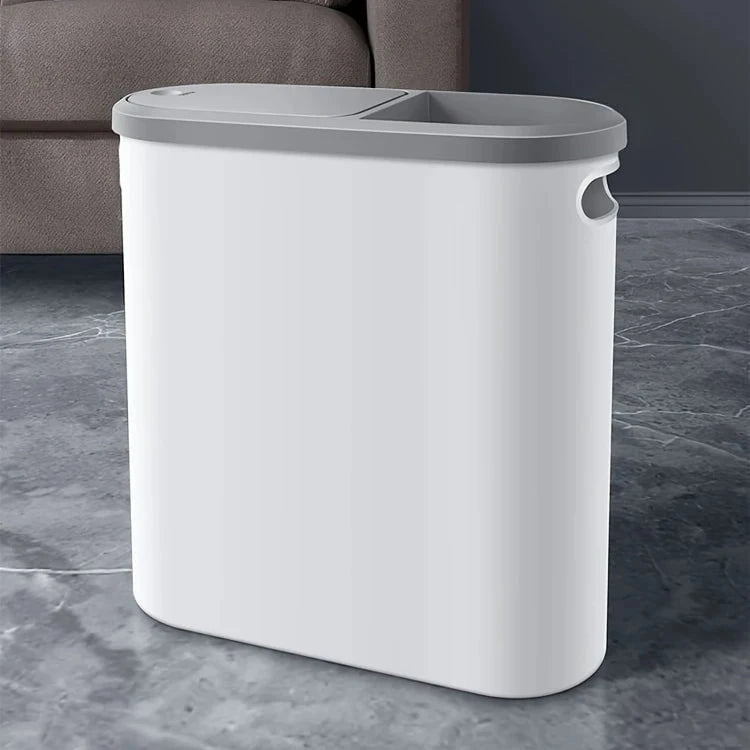 Shada 1pc 10L Bathroom Trash Can, Household Creative Gap Waste Bin, Press Type Garbage Can with Lid, Simple Paper Basket Kitchen Trash Can