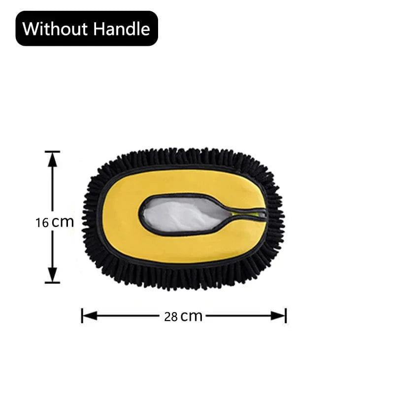 Shada 1PC Black Mop Head LEIBOO 95cm Telescoping Car Wash Mop Brush with Chenille Mop Head and Retractable Handle