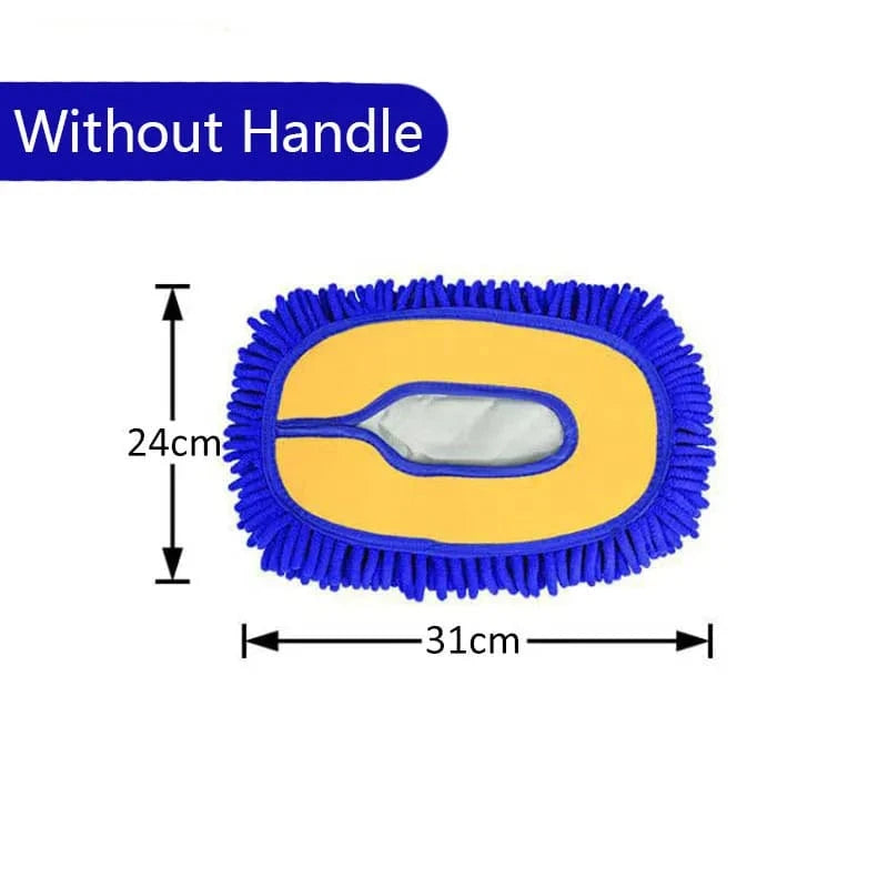 Shada 1PC Blue Mop Head LEIBOO 95cm Telescoping Car Wash Mop Brush with Chenille Mop Head and Retractable Handle