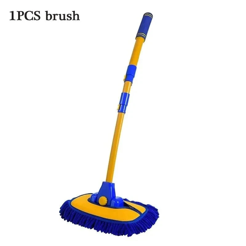 Shada 1Set Blue Mop LEIBOO 95cm Telescoping Car Wash Mop Brush with Chenille Mop Head and Retractable Handle