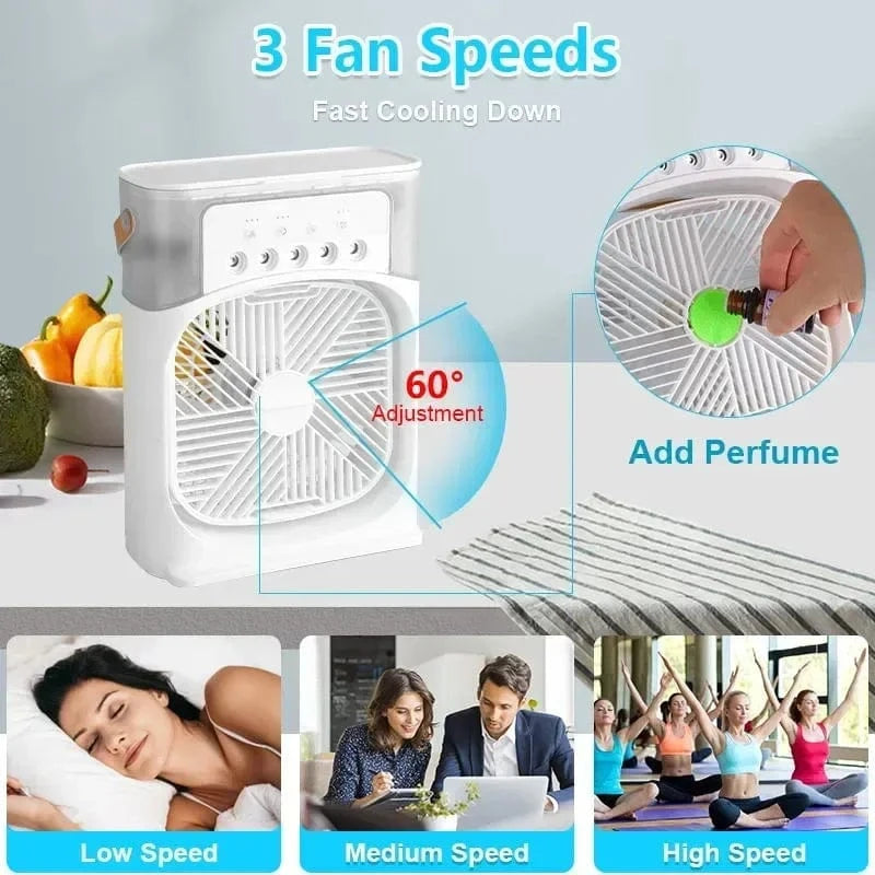 Shada 3-in-1 Fan Air Conditioner with LED Lights & Humidifier