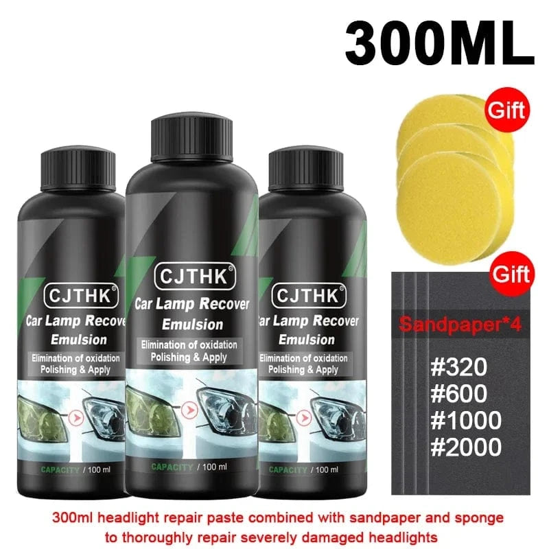 Shada 300ml Car Headlight Restoration Kit - Scratch Remover & Oxidation Cleaner with Polishing Liquid