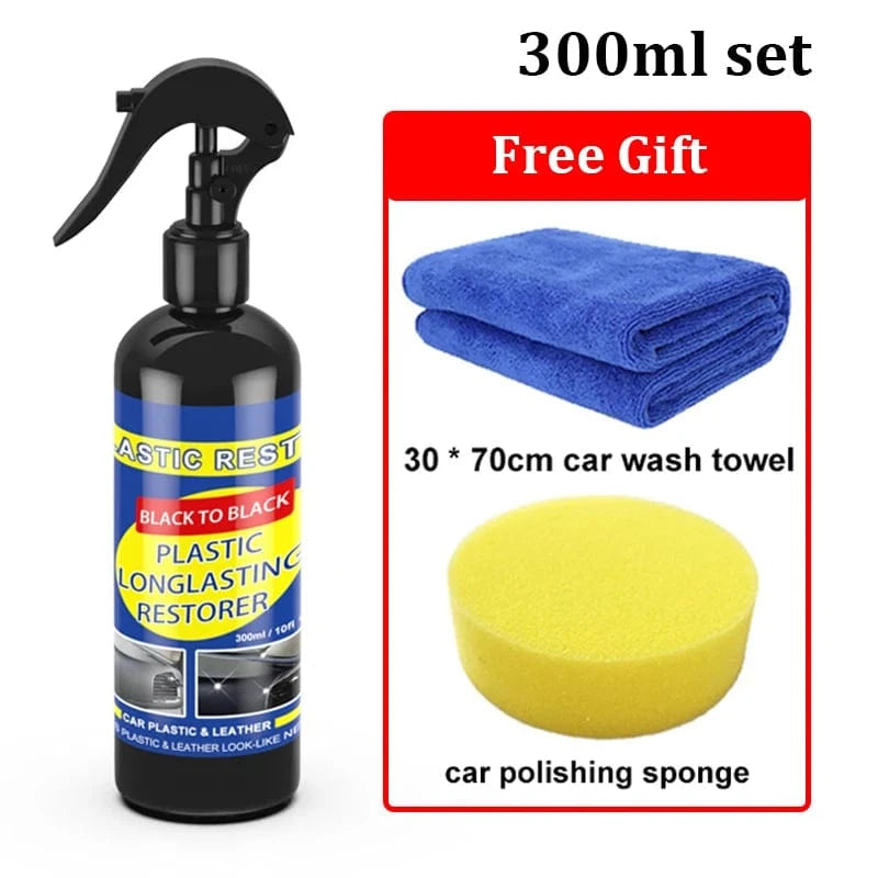 Shada 300ml Plastic Restorer Back To Black Gloss - Auto Polish & Repair Coating for Leather and Upholstery