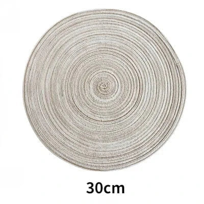 Shada 30cm beige / 6pcs 6pcs Round Table Mat Woven Ramie Placemats Anti Slip Dining Table Mats Non-Slip Tableware Bowl Pads Kitchen Drink Cup Coasters