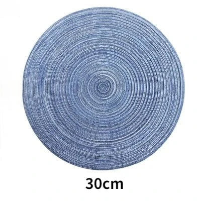 Shada 30cm blue / 6pcs 6pcs Round Table Mat Woven Ramie Placemats Anti Slip Dining Table Mats Non-Slip Tableware Bowl Pads Kitchen Drink Cup Coasters