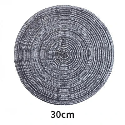 Shada 30cm gray / 6pcs 6pcs Round Table Mat Woven Ramie Placemats Anti Slip Dining Table Mats Non-Slip Tableware Bowl Pads Kitchen Drink Cup Coasters