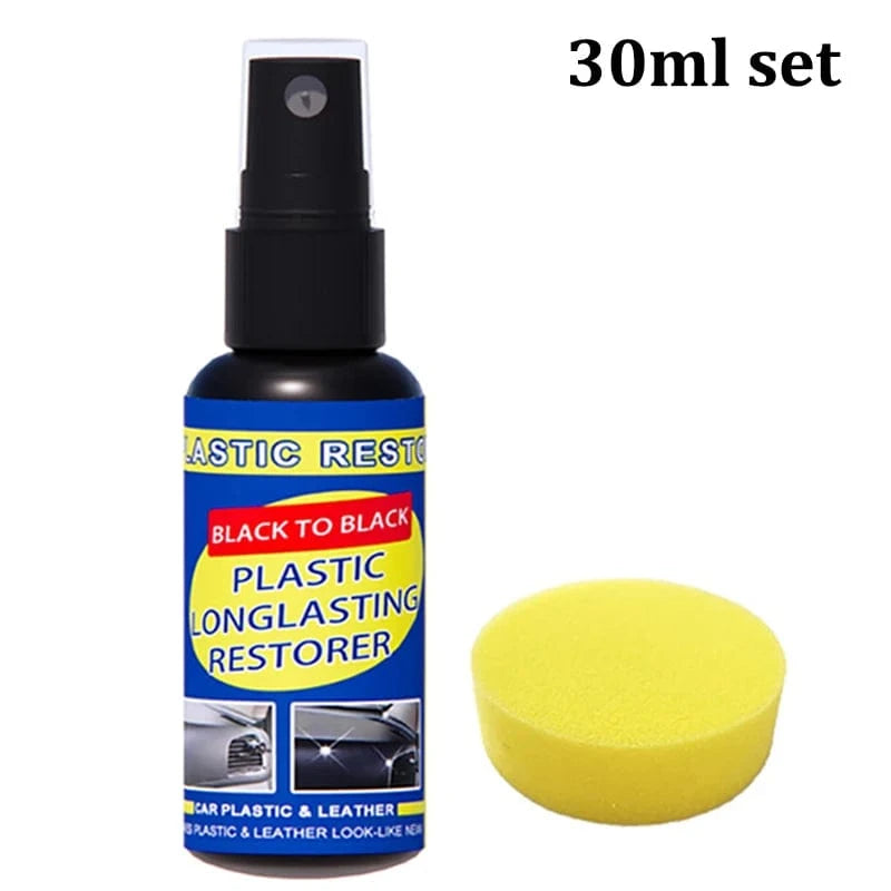 Shada 30ml Plastic Restorer Back To Black Gloss - Auto Polish & Repair Coating for Leather and Upholstery