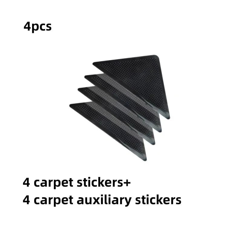 Shada 4pcs 4Pcs8pcs/set Triangle Washable Reusable Rug Gripper Anti-skid Rubber Mat Non Slip Patch Tape for Tile Floors Carpets Corners Pad