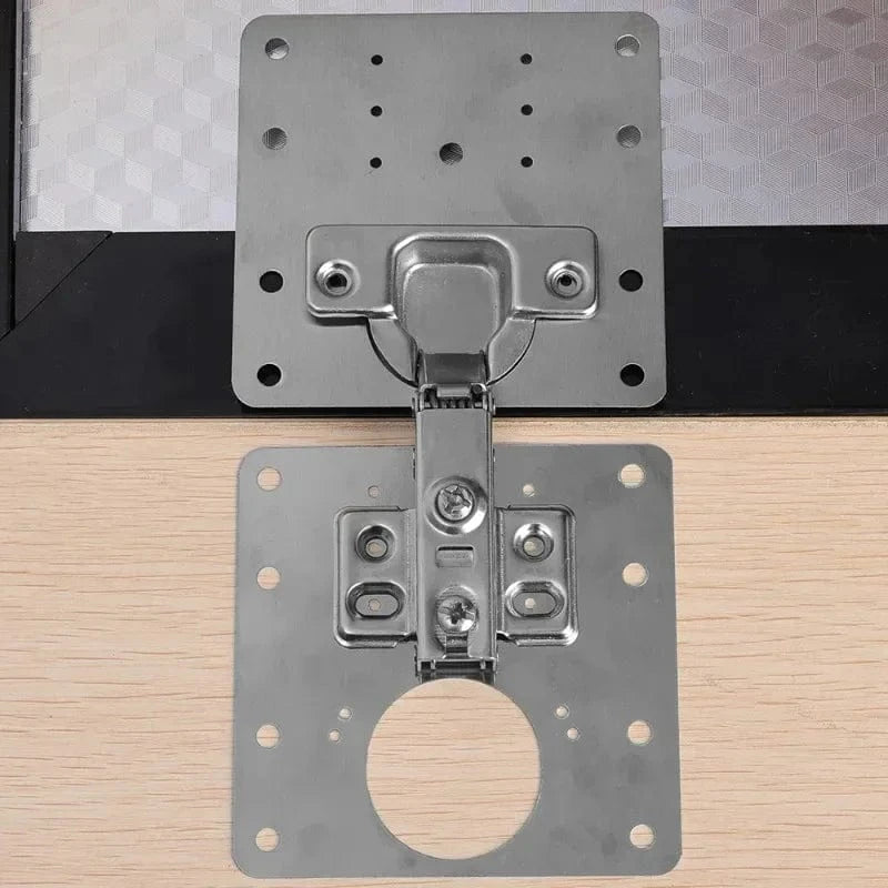 Shada 4PCS A Stainless Steel Cabinet Hinge Repair Plate Kit for Kitchen Cupboards - Durable and Easy to Install