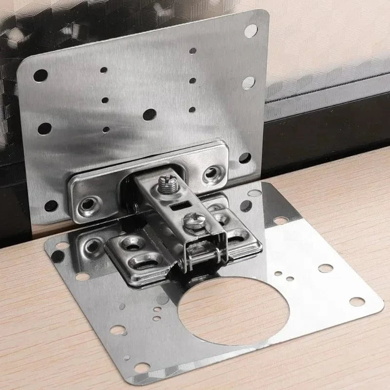 Shada 4PCS A Stainless Steel Cabinet Hinge Repair Plate Kit for Kitchen Cupboards - Durable and Easy to Install