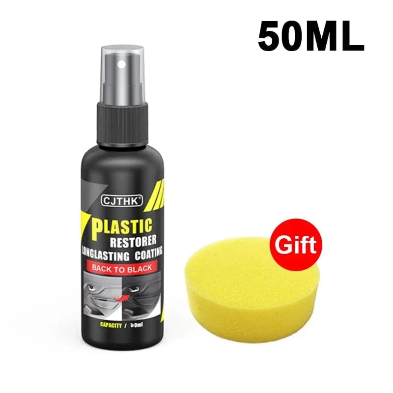 Shada 50ml Car Plastic Restorer - Back to Black Gloss Finish Coating, Long-Lasting Leather & Plastic Cleaner
