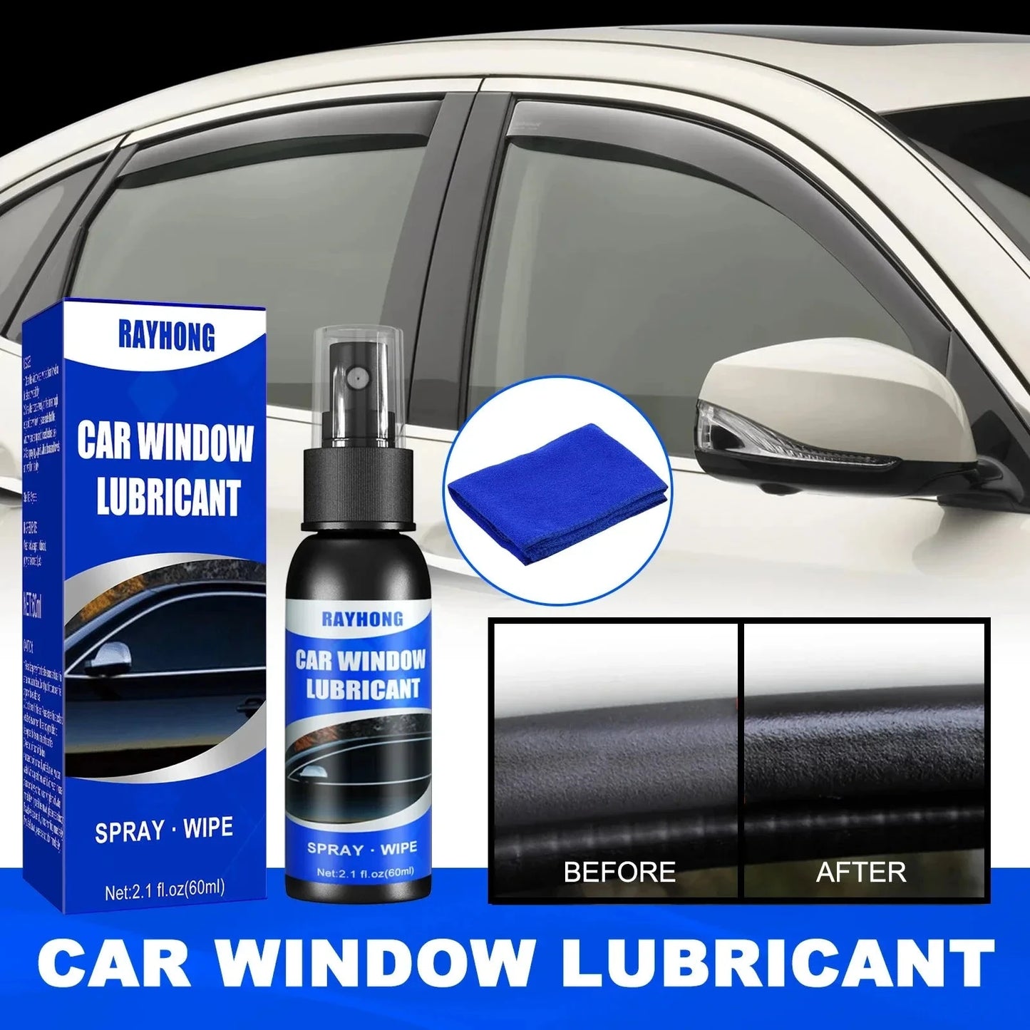 Shada 60ml Window Lubricant Rubber Door Rubber Strip Car Softening Maintenance Eliminates Noise Universal Car Products