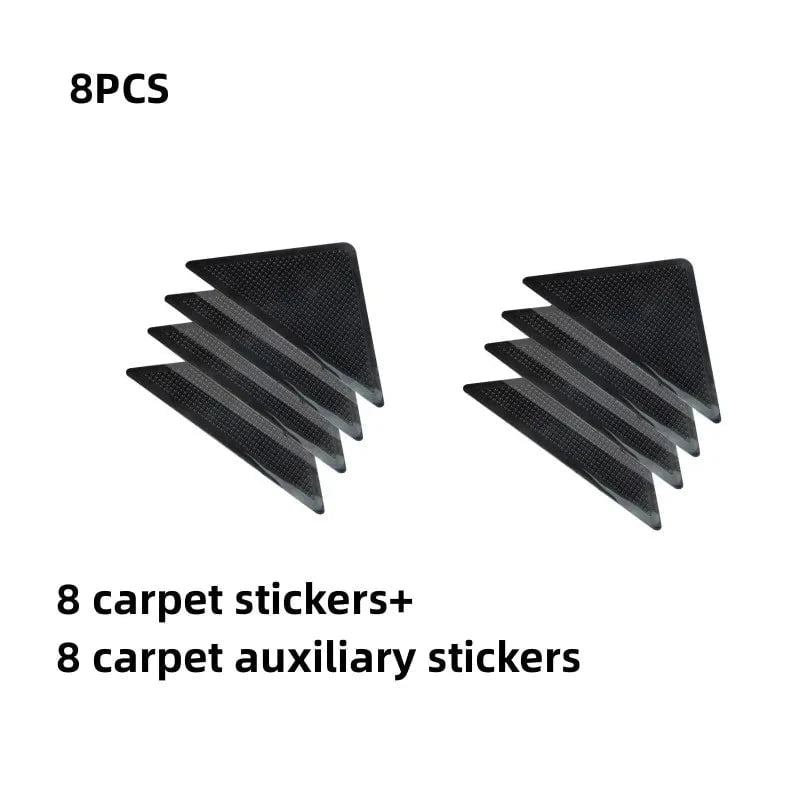 Shada 8pcs 4Pcs8pcs/set Triangle Washable Reusable Rug Gripper Anti-skid Rubber Mat Non Slip Patch Tape for Tile Floors Carpets Corners Pad