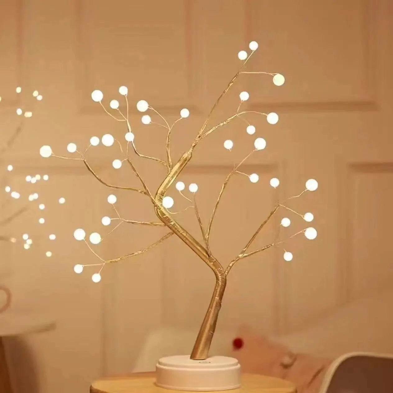 Shada ball / USB Plug Cherry Blossom Tree LED Night Light - USB/Battery Powered Touch Switch, 35 Warm White Copper Wire Lights