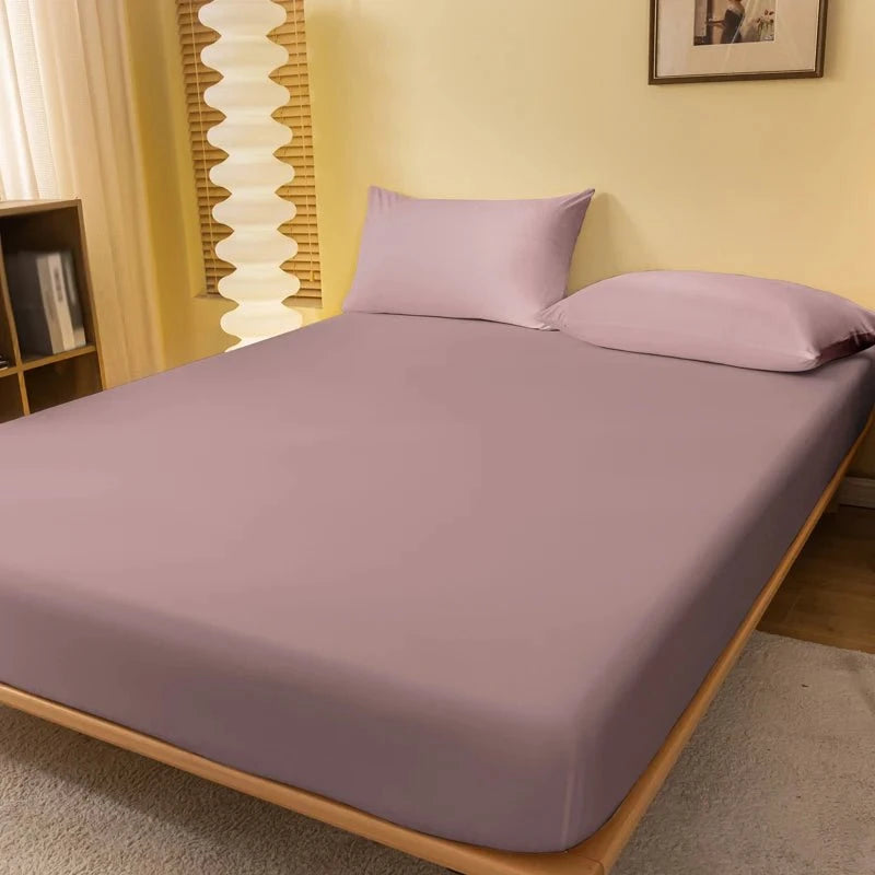 Shada Bean paste / 200x220cm 1 piece of solid color matte bed sheet, solid color bed cover for bedroom, bedding (excluding pillowcases)