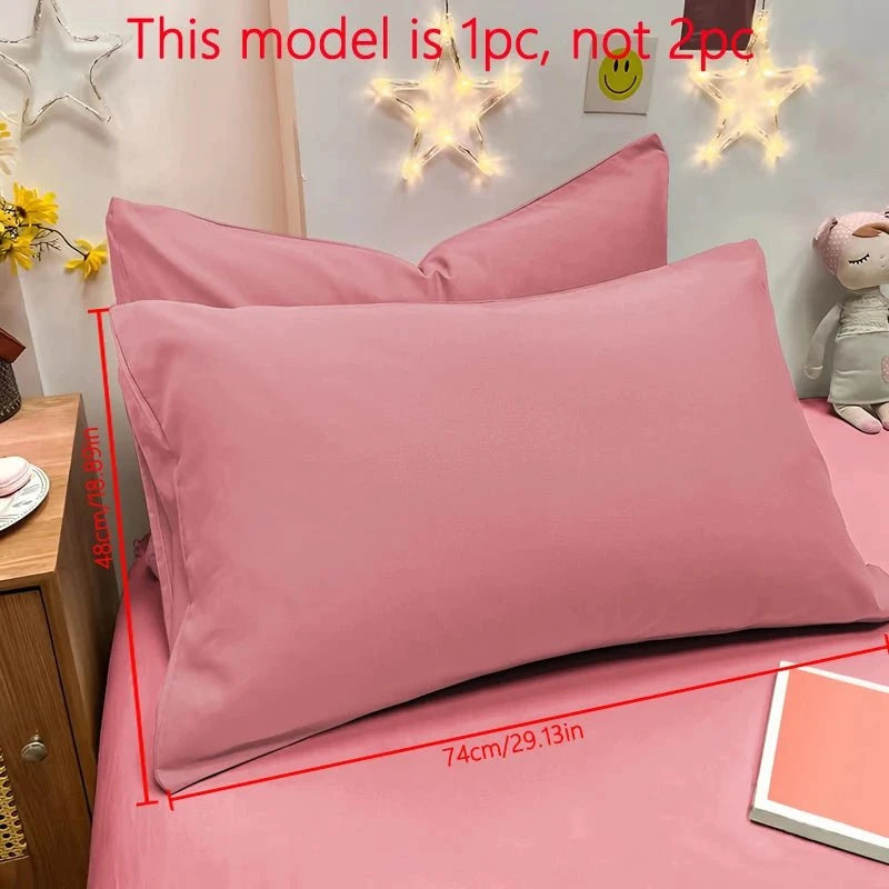 Shada Bean paste / 48x74cm 1 Piece Of Matte Solid Color Pillowcase, Bedroom Pocket Sealed Soft Pillowcase, Bedding
