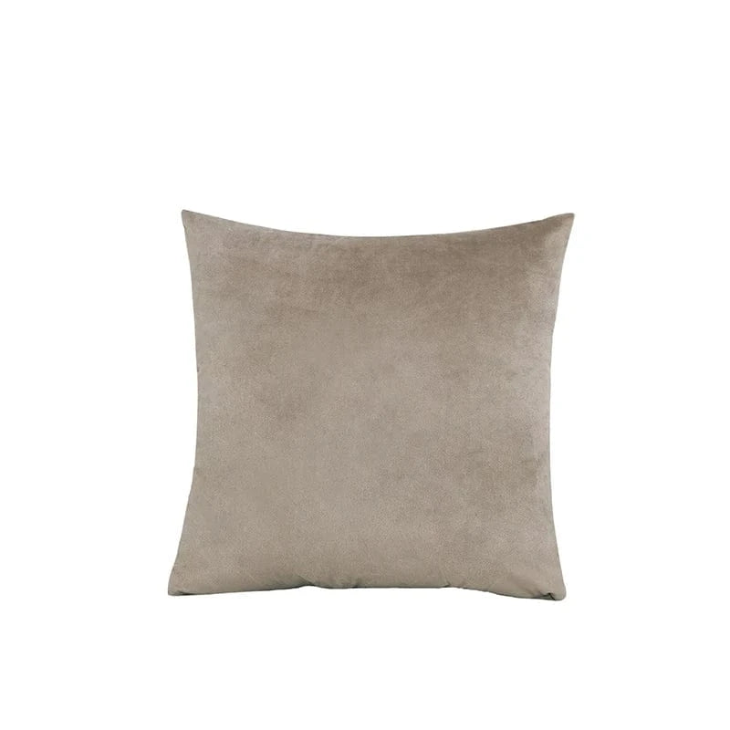 Shada Beige / 45x45cm MACT Velvet Throw Pillow Cover 55x55/60x60cm - Soft Solid Square Cushion Case for Home, Sofa & Car