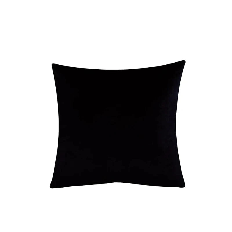 Shada Black / 55x55cm MACT Velvet Throw Pillow Cover 55x55/60x60cm - Soft Solid Square Cushion Case for Home, Sofa & Car