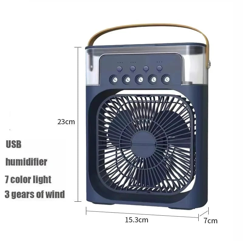 Shada Blue New 3 In 1 Fan AIr Conditioner Household Small Air Cooler LED Night Light Portable Humidifier Air Adjustment Fan Office Home Fan