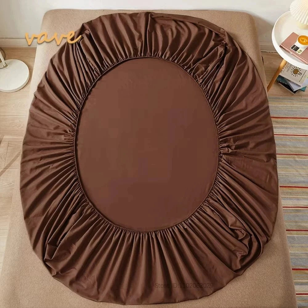 Shada Brown / 150x190cmx30cm 100% Cotton Fitted Sheets | Deep Pocket All Sizes | Mattress Protector