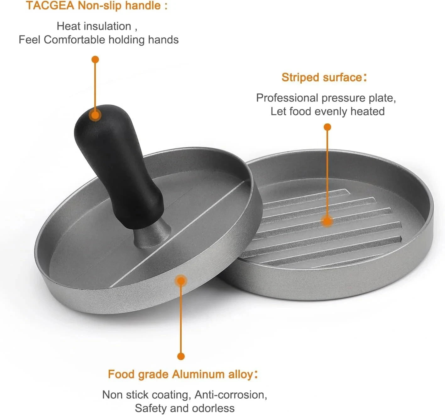 Shada Burger Press Non-Stick Hamburger Patty Maker with Wax Paper Aluminum Burger Maker for Kitchen BBQ Grill