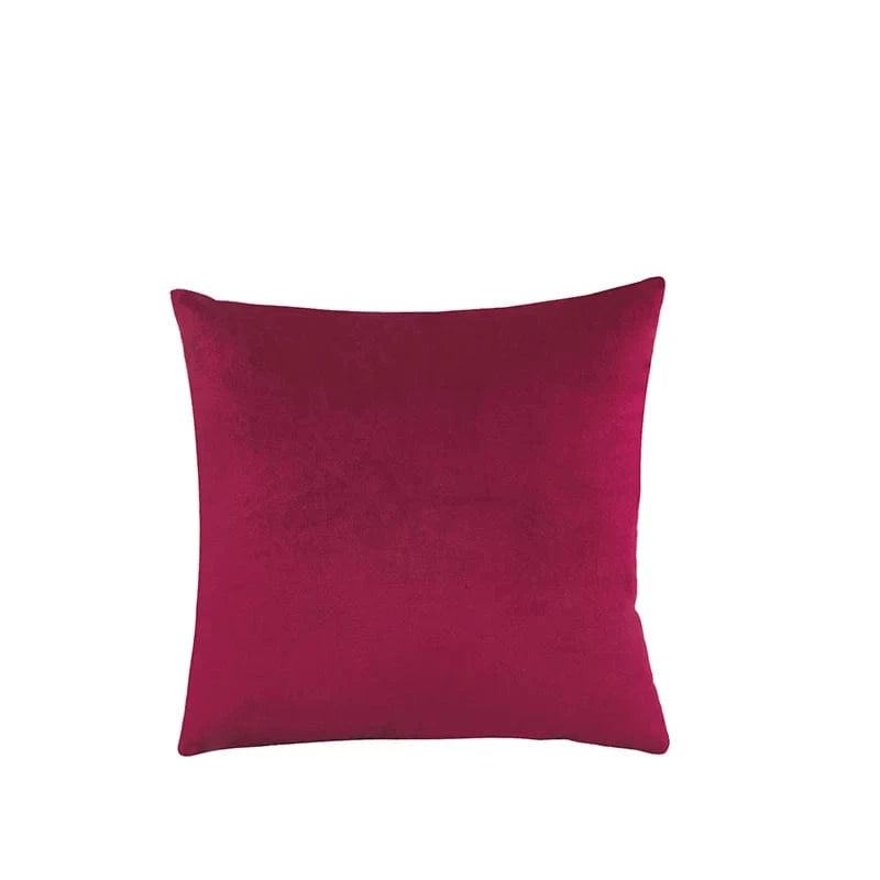 Shada Burgundy Red / 45x45cm MACT Velvet Throw Pillow Cover 55x55/60x60cm - Soft Solid Square Cushion Case for Home, Sofa & Car
