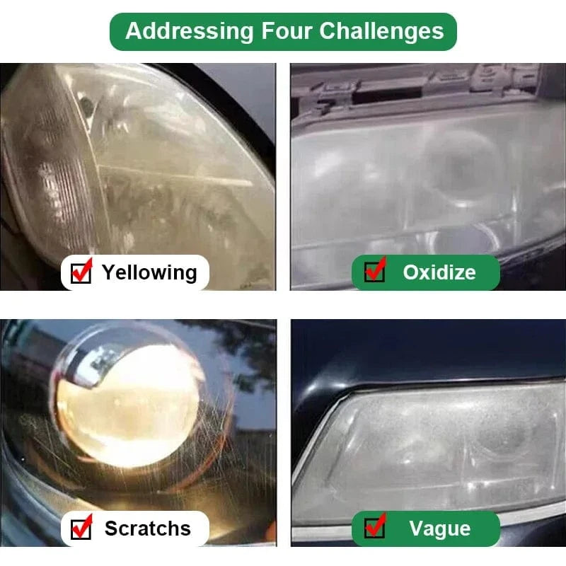 Shada Car Headlight Restoration Kit - Scratch Remover & Oxidation Cleaner with Polishing Liquid