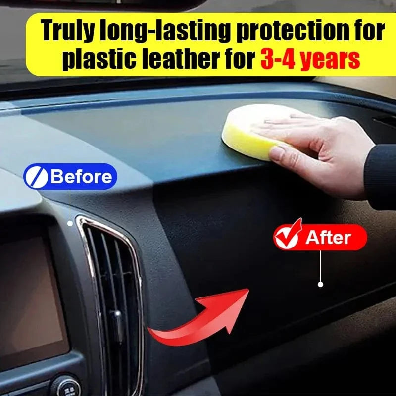 Shada Car Plastic Restorer - Back to Black Gloss Finish Coating, Long-Lasting Leather & Plastic Cleaner
