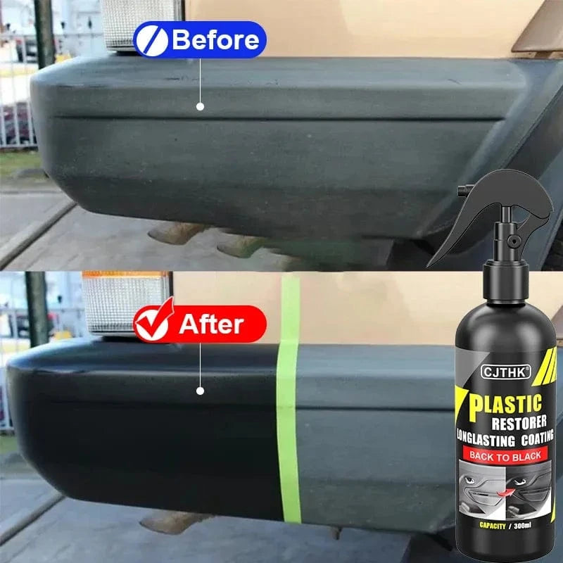 Shada Car Plastic Restorer - Back to Black Gloss Finish Coating, Long-Lasting Leather & Plastic Cleaner