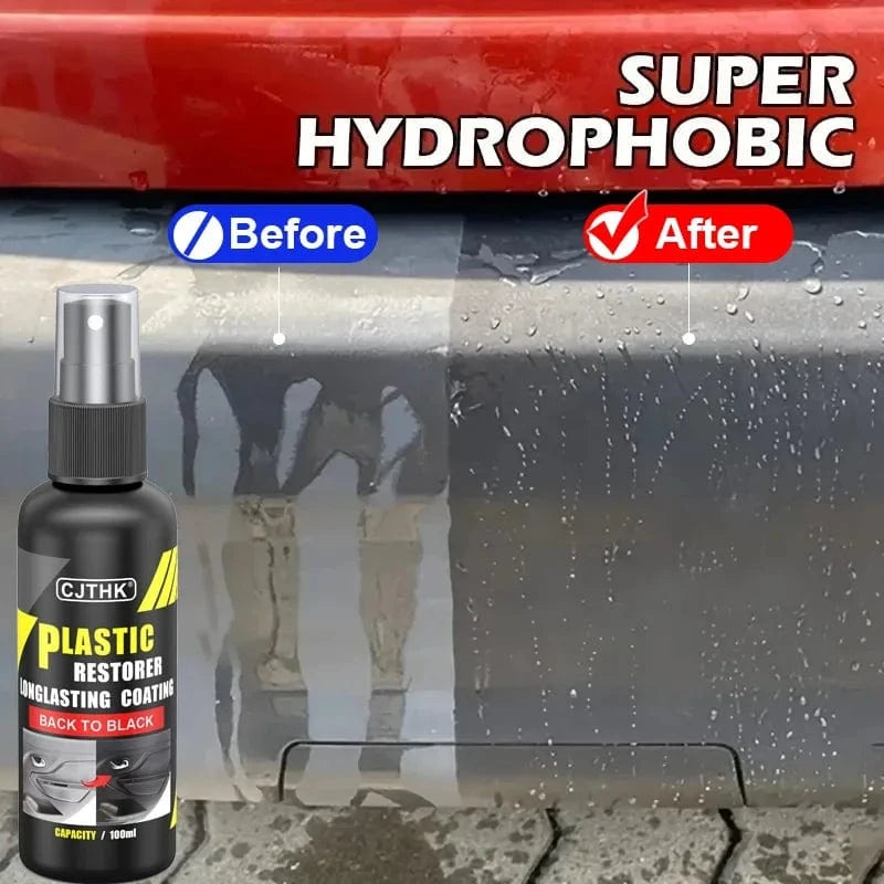 Shada Car Plastic Restorer - Back to Black Gloss Finish Coating, Long-Lasting Leather & Plastic Cleaner