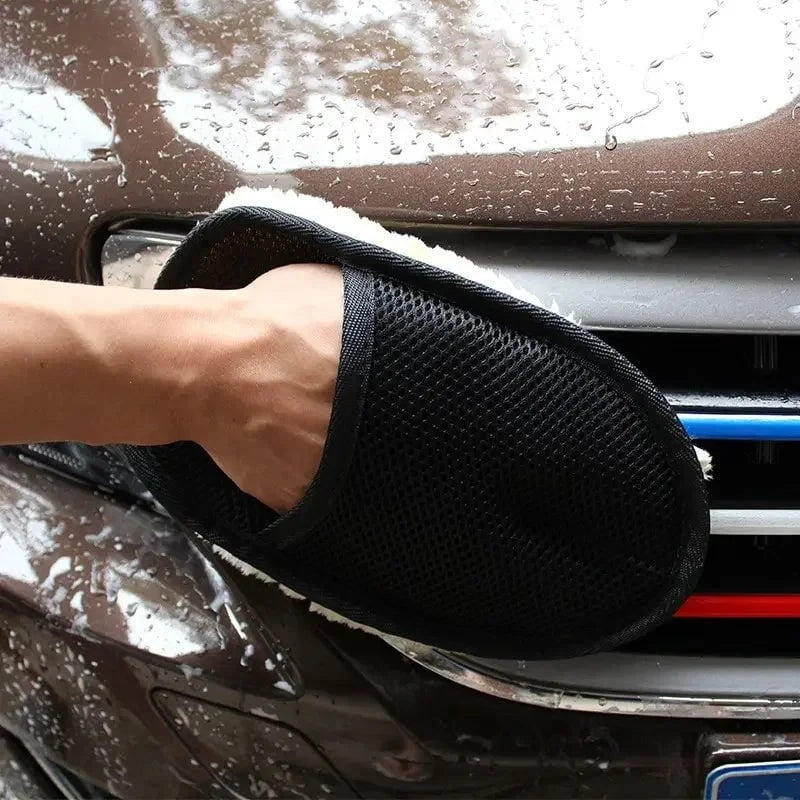 Shada Car Washing Imitation Wool Gloves Thickened Plush Car Wiping Gloves Waxing Polishing Car Cleaning Products cleaning cloth