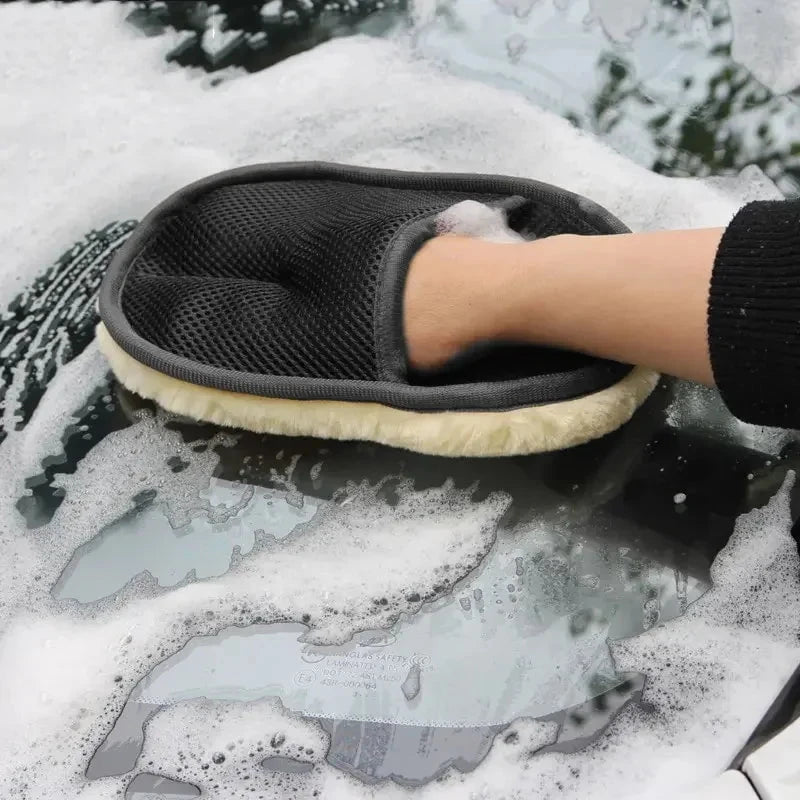 Shada Car Washing Imitation Wool Gloves Thickened Plush Car Wiping Gloves Waxing Polishing Car Cleaning Products cleaning cloth