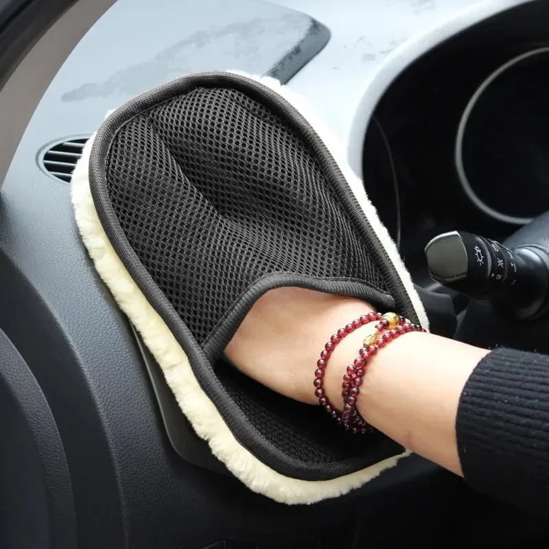 Shada Car Washing Imitation Wool Gloves Thickened Plush Car Wiping Gloves Waxing Polishing Car Cleaning Products cleaning cloth
