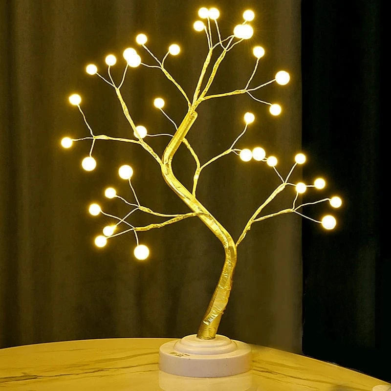Shada Cherry Blossom Tree LED Night Light - USB/Battery Powered Touch Switch, 35 Warm White Copper Wire Lights