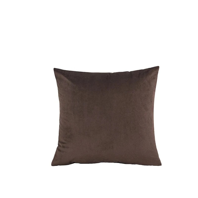 Shada Chocolate / 45x45cm MACT Velvet Throw Pillow Cover 55x55/60x60cm - Soft Solid Square Cushion Case for Home, Sofa & Car