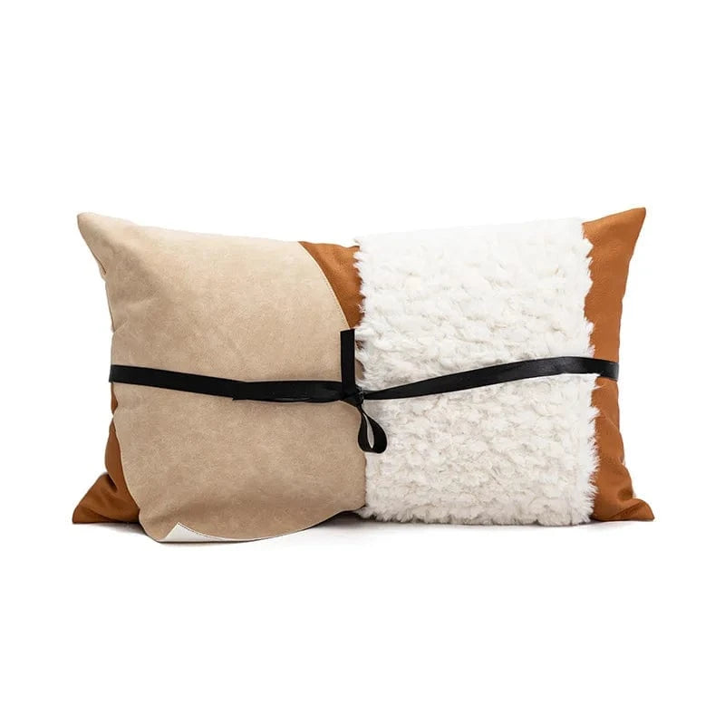 Shada Color 12 (30x50cm) Brown Patchwork Throw Pillow Cover - 30X50/45X45CM Modern Minimalist Decorative Cushion Cover