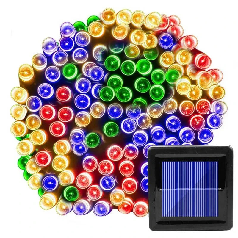 Shada colorful / 22M 200LEDs 7m/12m/22m Christmas Garland Led Fairy Light Outdoor Solar Powered String Lights 8 Mode Garden Wedding Decoration Waterproof